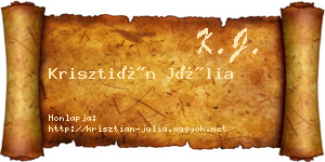 Krisztián Júlia névjegykártya