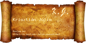 Krisztián Júlia névjegykártya